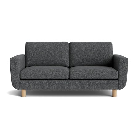 Haven 2 personers sofa - Puente Grå/Blå - 184x86x86cm - Komfortabel 2 personers sofa med koldskum og massive egetræsben