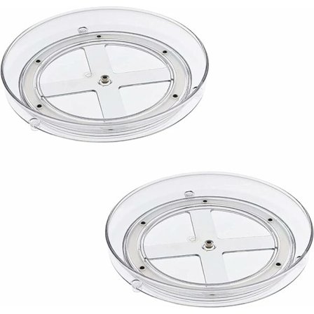 Snurrebrett for skap, sett med 2 roterende krydderhyller for kjøkkenet, kjøkkenoppbevaringstilbehør for skap og benkeplate, for krydder og kaker