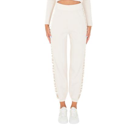Elisabetta Franchi, Trousers Wit, Dames, Maat:S,elastisch