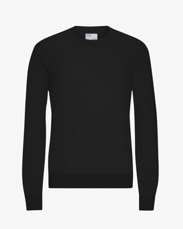 Light Merino Wool Crew - Deep Black S