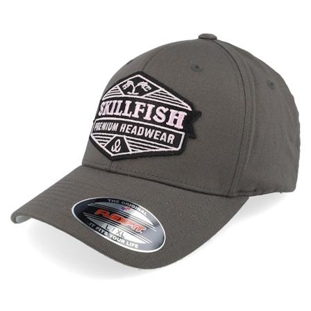 Skillfish - Blackberry Logo Dark Grey Flexfit Wooly Combed Flexfit Grey Cap - @ Hatstore