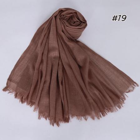 Skjerf for kvinner 2022 Bomull Lin Ensfarge Tr Bomull Koreansk stil 19# Brown 190cm