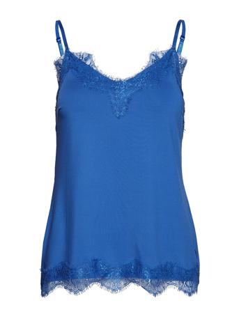 Strap Top W. Lace Blus Ärmlös Blå Coster Copenhagen