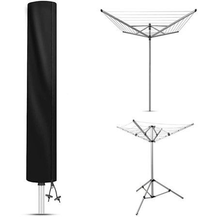 Hagemøbeltrekk, Vanntett Roterende Utendørs Tørkestativtrekk, Beskyttende Trekk for Roterende Tørkestativ med Glidelås, 120D Oxford