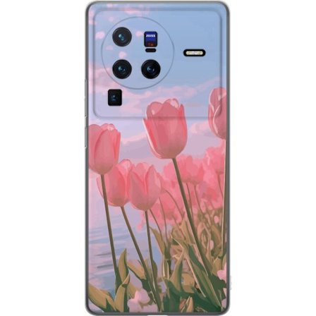 Mobilskal till vivo X80 Pro med Rosa Tulpaner