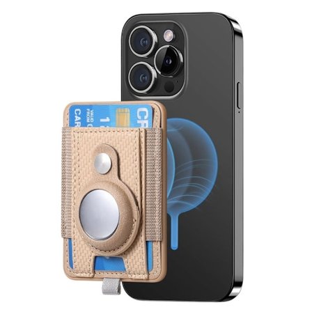 MC-W17 Apple AirTag Skal med korthållare - Beige