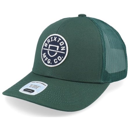 Brixton - Grön trucker Keps - Crest X Medium Profile Mesh Cap Trekking Green Trucker @ Hatstore