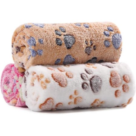 Dyrepledd Fire Sesonger Varmt Korallfleece - Brun+Rosa+Beige---104*76