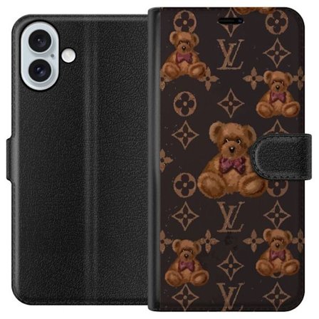 Kompatibelt Plånboksfodral till Apple Apple iPhone 16 Plus Björnar med mönster lyx logga mode stil