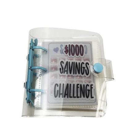 1000 spareutfordringsperm, pengespareperm, spareutfordringer Bestill Mini Budsjettperm Bursdagsgaver Blue