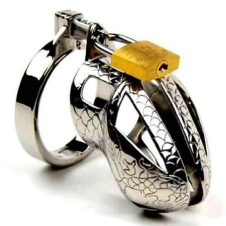 Kyskhetsbur - Kobra - Metall - Ormskinn - 7,6 cm - 3,5 cm i diameter