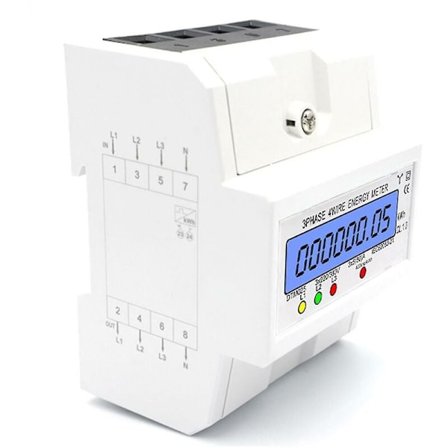 3-fas 4-tråds energimätare 220/380v 5-80A Energiförbrukning Kwh-mätare Din-skena Installation Digital elektrisk energimätare med bakgrundsbelyst LCD (