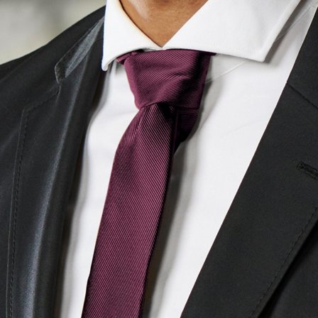 Vékony burgundi grosgrain nyakkendő - 6 cm férfiaknak - Egyszínű nyakkendők