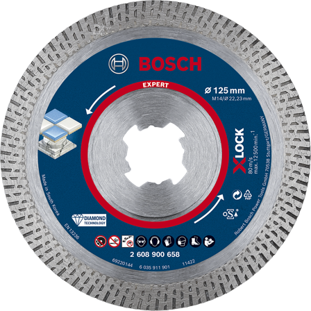 Bosch Expert Hardceramic Diamantkapskiva med X-LOCK. Ø 125 mm, Kapa, slipa & polera