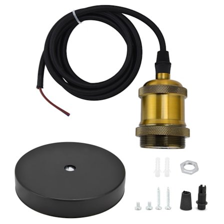 Retro Guld Pendellampa Sladd Kit Plug In Lamp Sockel för DIY Armaturer