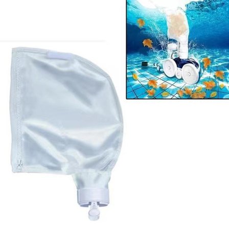 Poolrengöringsväskor, 2-pack Nylonfilterväskor med dragkedja med Rep