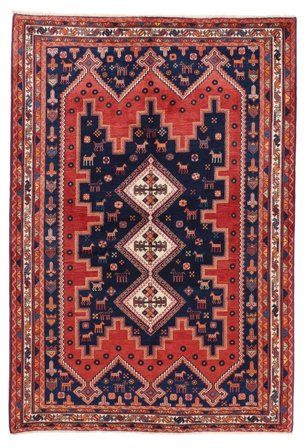 Afshar Vloerkleed 155X230 Donkerrood/Zwart Wol, Perzië