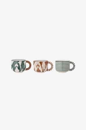 Bloomingville - Kopp Carim, 3-pk - Flerfarget - Kopper & krus - Fra Homeroom