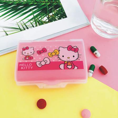 Hellokitty bærbar pilleboks med syv rom Kawaii Kt Cat Tr