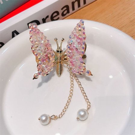 2 STK Butterfly Hårclips Sommerfugleclips PINK