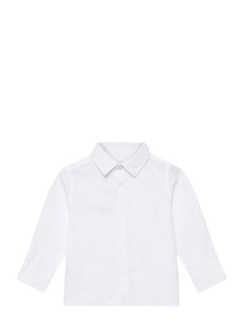 Oxford Cotton Shirt Shirts Long-sleeved Shirts Hvit Mango*Betinget Tilbud