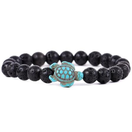 Sea Turtles Beads Armband Turkos Simulering Natute Stone Elastiskt Stretch Armband för Kvinnor Män b