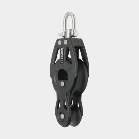 Poulie violon avec manille Seldén BBB 40, rotative, à roulement à billes, convient pour cordages Ø6 - 10 mm