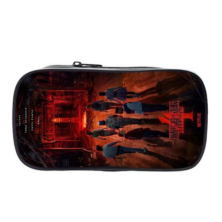 Stranger Things Sesong 4 Dobbeltlags Glidelås Pennal Etui Stor Kapasitet Stasjonær Organizer Bag