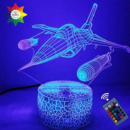 Optisk illusjon 3D fly nattlys 16 farger skiftende USB strøm fjernkontroll berøring bryter dekor lampe LED bord lampe bursdag barn Ki