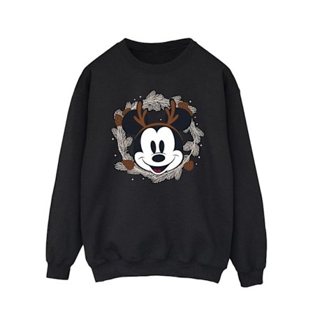 Disney Herr Musse Pigg Renkrans Sweatshirt S Svart