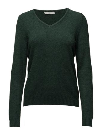Viril V-Neck L/S Knit Top Pullover Svart Vila