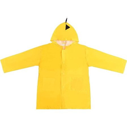 Gul regnfrakk for barn, 5-8 år hette regn poncho jakke for jente