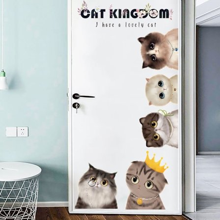 Väggbild barnrum kattriket I 150 x 61 cm (B x H) I Väggbilder väggdekal barnrum pojke dekoration babyrum pojke väggdekal