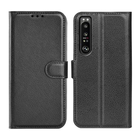 Sony Xperia 1 Iii 5g Plånboksfodral Med Stativ - Svart Svart