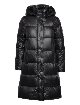 Down Jackets Topattu Pitkä Takki Musta Armani Exchange