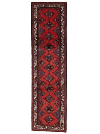 Tappeto Orientale Asadabad 83X302 Passatoie Nero/Rosso Scuro (Lana, Persia)
