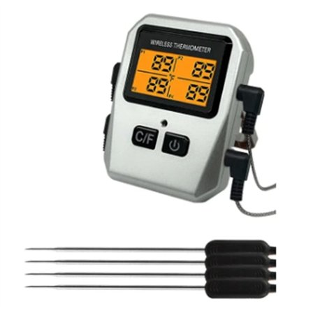 Tuya 100m trådlös kötttermometer för matlagning i köket, ugn, grill och grill, Bluetooth-temperaturmätare (silver)