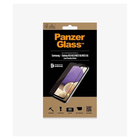 PanzerGlass, Skærmbeskytter, Samsung, Galaxy A13/M23 5G/M33 5G, Glas, Sort, Case Friendly