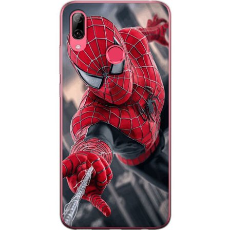 Kompatibel Mobilcover til Huawei Huawei Y7 (2019) Dynamisk Spider-Man-illustration i action-perspektiv, superheltetema med bevægelsesenergi og cinema