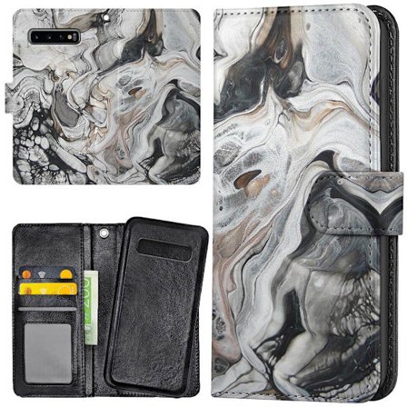 Samsung Galaxy S10 Plus - Plånboksfodral/Skal Marmor