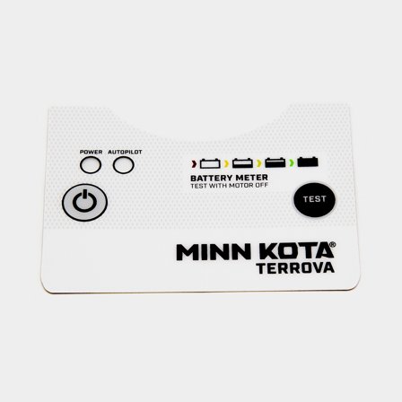 Adesivo per motore elettrico Minn Kota Decal B MTR CON POWER STATUS SW, bianco, per motori fuoribordo in acqua salata, compatibile con Riptide Terrova