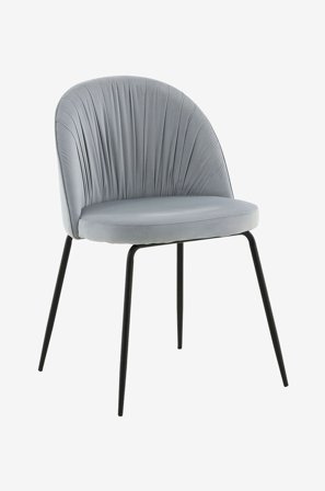Venture Home - Spisebordsstol Wrinkles Velour, 2-pak - Grå - Stole - Fra Homeroom
