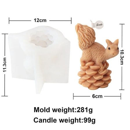 Søt ekorn kongle stearinlys mugg leker ekorn statue håndverk gips stearinlys fremstilling harpiks form