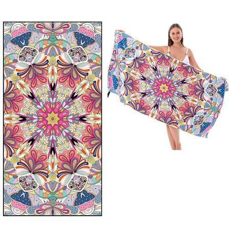 Mikrofiber Strandhåndklæde til Voksne - Oversized Rejse Strandhåndklæder - 150*75cm Hurtigtørrende Pool Håndklæder