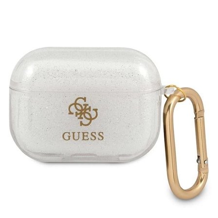 Guess GUAPUCG4GT AirPods Pro-cover Transparent Glitter Collection