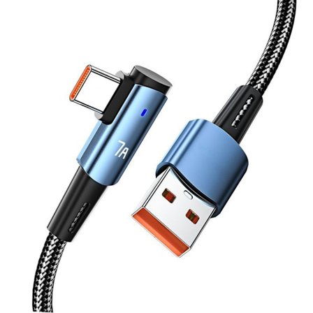 USB C-kabel 7A/100W(20V/5A)Type C-lader Hurtigladekabel rettvinklet