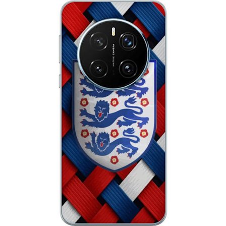 Kompatibelt Mobildeksel til Honor Honor Magic7 Pro Grafiskt England-motiv med heraldiske løver og flettet mønster i rødt, hvitt og blått, kraftig