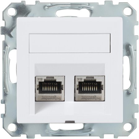 Schneider Electric WDE002440 Modularuttag central täckplatta, lutande, Dator & surf