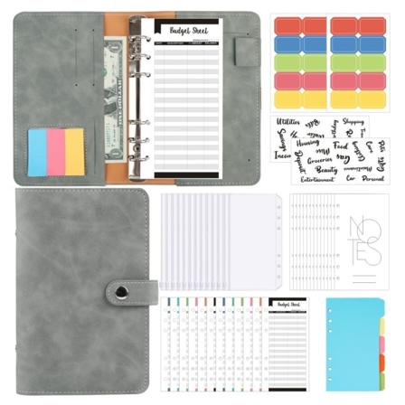 1 sett A6-perm Retro PU Mykt lær Notebook Pengeknapper