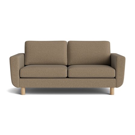 Haven 2 personers sofa - Aurora Mørk Beige - 184x86x86 - Slidstærk 2 personers sofa med koldskum & massive egetræsben - Perfekt til stuen